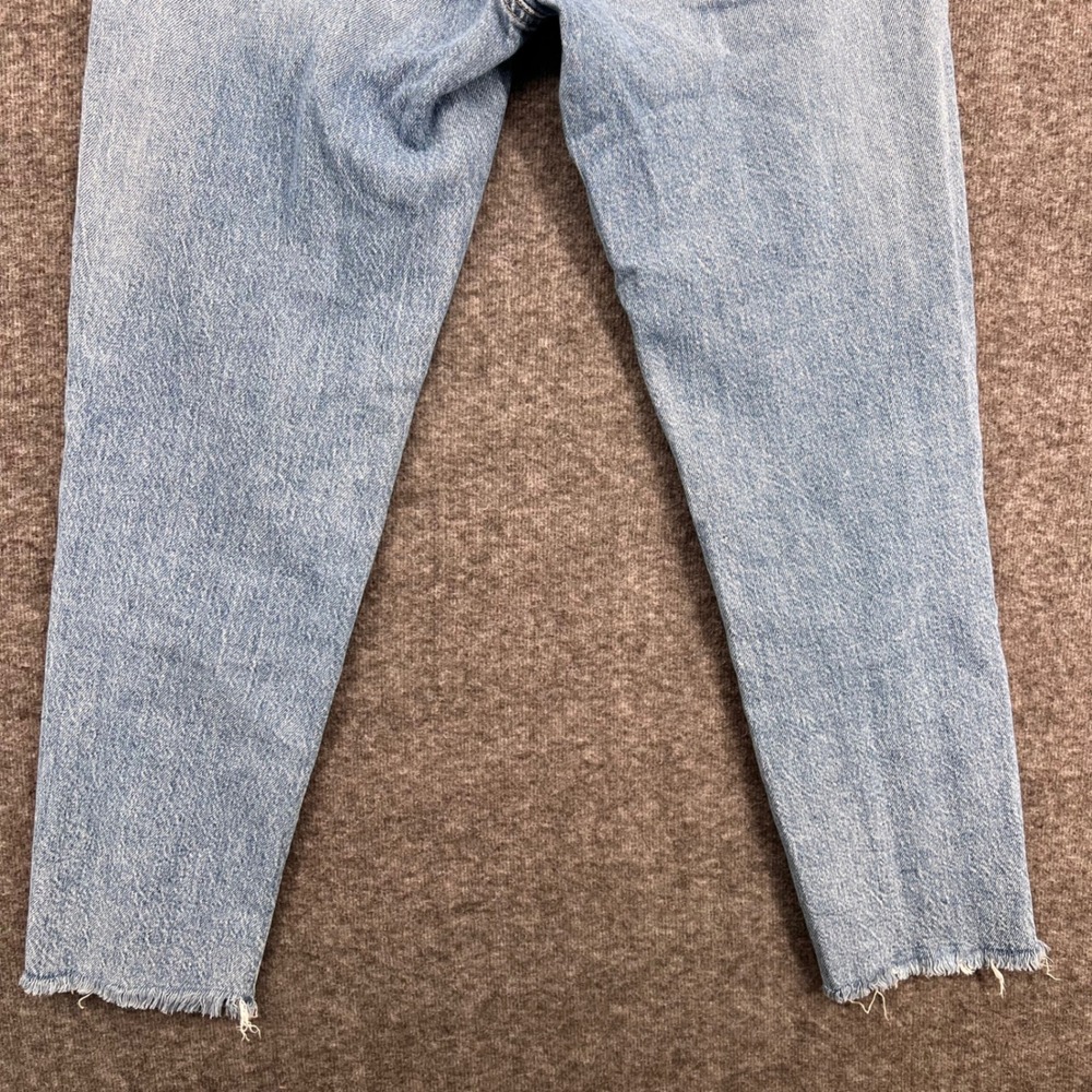 Garage Denim Mom Jeans Light Wash High‎ Rise Raw Hem Blue Size 3 Cropped - Picture 7 of 12